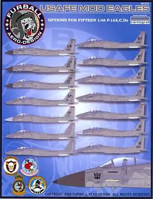 Furball Decals 1/48 MCDONNELL DOUGLAS F-15 EAGLE U.S.A.F.E. Jet Fighter • $18.99