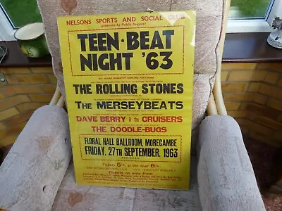 £30 • Buy The Rolling Stones 1963 Liverpool Nelson Sports & Social Club  Poster