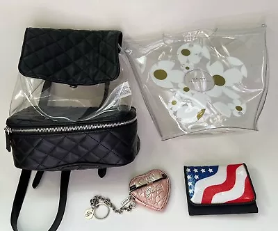 $23 • Buy Clear/Black Backpack-Daisy Marc Jacobs Clear Bag-Guess Heart Coin Purse-Wallet