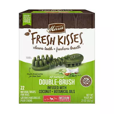 Merrick Fresh Kisses Coconut & Botanical Oils Dental Treats For Dogs 22 Ct Box • $31.33