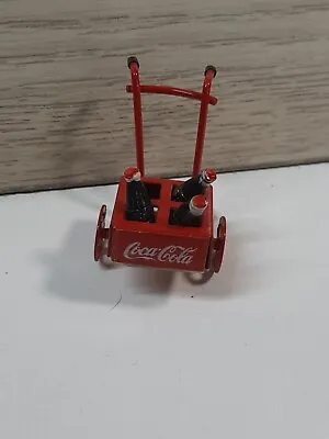 Vintage Miniatures Doll House Coca-cola Hand Cart With 3 Bottles • $9.75