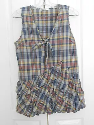 Banana Republic---madras Short Dress With Ruffles And Bows • $26.99