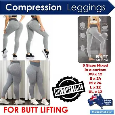 $22.28 • Buy TikTok Compression Leggings Women Yoga Pants Honeycomb Stocking  Butt Lifting AU