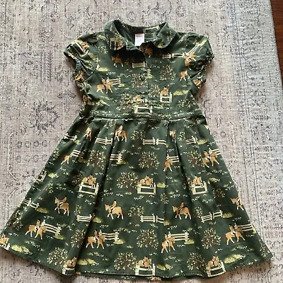 Gymboree Equestrian Club Girls Horse Dress Size 7 Green • $25