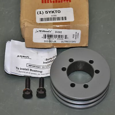 $24.95 • Buy TB Wood's V-Belt Pulley 3V302, 1/2  To 1-1/4  Bore JA Quick Detachable, 2 Groove
