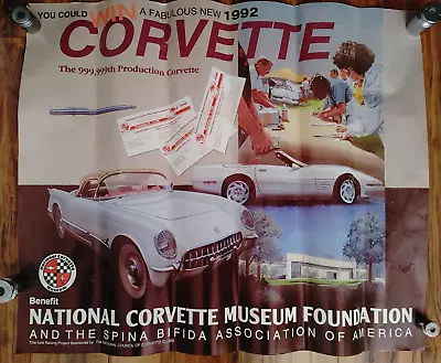 Vintage 1992 National Corvette Museum Poster Benefit Fund Raiser #19935 • $24.80