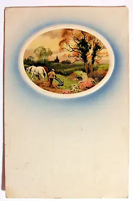 Postcard - HORSE-DRAWN PLOUGH CAMEO Meissner & Buch 1909 (JOH19-14) • £1.50