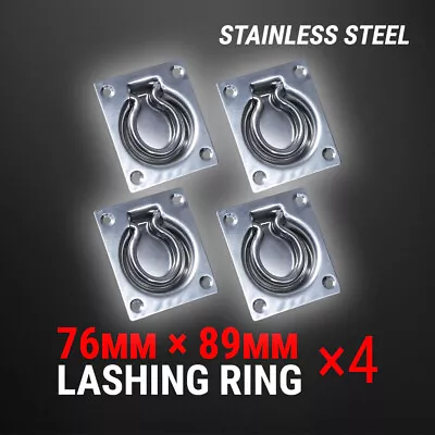 4 Pcs Lashing Ring Stainless Steel Recessed Tie Down Point Anchor Trailer UTE • $45.86