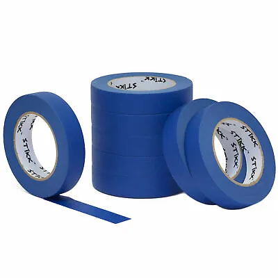 8 Pack 1  Inch X 60 Yard (24mm X 55m) STIKK Blue Painters Masking Tape • $21.97