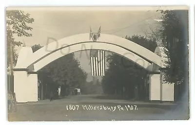 RPPC Patriotic Flag MILLERSBURG PA Woodmen Dauphin County Real Photo Postcard • $18.74