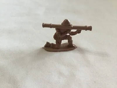 Vintage Army Military Fighting Man With Bazooka Tan Plastic Figurine Toy  • $4.50