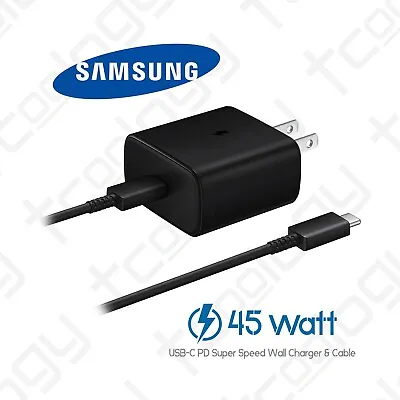 Samsung Galaxy S23 S22 Plus/Ultra 45 Watt Super Fast Wall Charger & USB-C Cable • $19.99