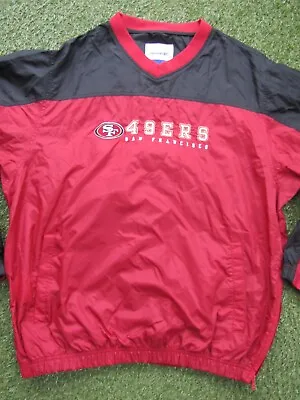 Vintage Reebok San Francisco 49ers Windbreaker Overhead Jacket - Large Mens • $41.06