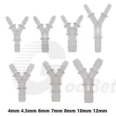 Plastic Y-Piece Reducer Pipe Fitting Barbed Hose Tail Joiner Tubing Connector • £1.67