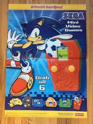 Sega McDonald's Happy Meal Poster W/ Sonic 2003 2 Foot By 3 Feet. Free Shipping. • $8.99