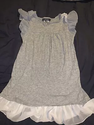 ROCK YOUR BABY KID Grey Frill Summer Dress Size 5.. • $10.50