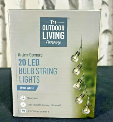 £8.75 • Buy LED Globe Bulb Ball Fairy String Lights Battery In Garden Outdoor Indoor Xmas