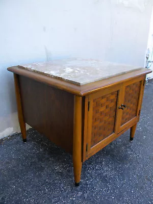 Mid Century Marble Top Low Nightstand Side End Table 0091 • $345