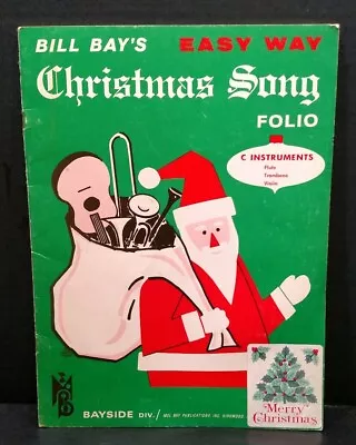 Christmas Song Folio Sheet Music Songbook Flute Trombone Violin Bill Bay's M20 • $9