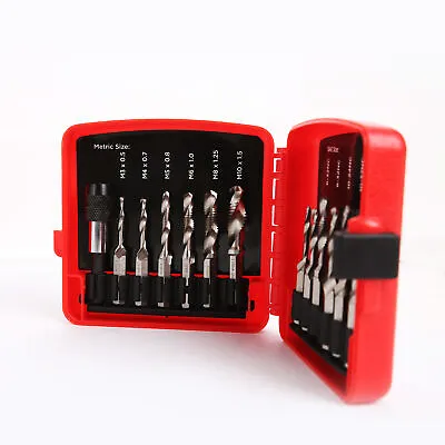 Pro Combination Drill & Tap Bit Set W/ Quick Change Adapter 1/4  Hex Shank 13pc • $25.43