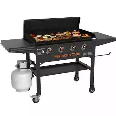 Blackstone 4-Burner 36  Propane LP Grill Griddle W/ Hard Cover Barbecue Shelves  • $409.95