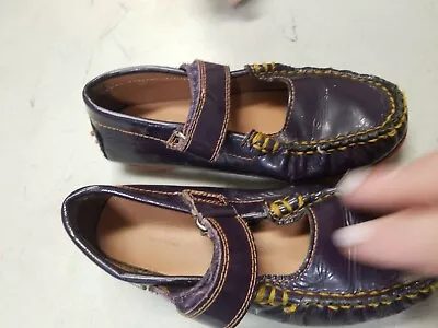 Venettini Purple Leather Girls Shoes Size 29 • $7.99