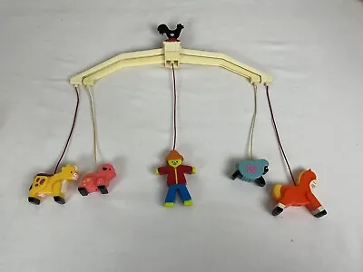 Vintage Fisher Price Baby Mobile Farm Themed Horse Pig Sheep Cow Scarecrow • $13.20