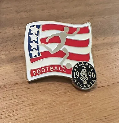 Atlanta 1996 Football Soccer USA Flag Olympic Pin • $5
