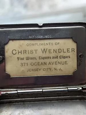 **RARE** Christ Wendler Wine Liquor Cigar Advertising Match Safe Jersey City NJ • $149.99