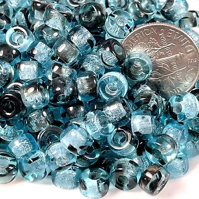 Pony Beads 6mm 2mm Hole Transparent Blue Tortoise Shell Glossu 50 Pcs 21 • $3.99