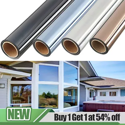 Mirror Reflective One Way Mirror Window Film Privacy Glass Solar Tint 2M • £0.99