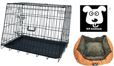 Folding Sloped Front Car Transport Dog Cage 30  Puppy Crate With Super Soft Bed • £39.95