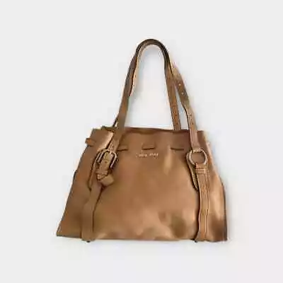 Miu Miu Brown Leather Shoulder Bag • $155