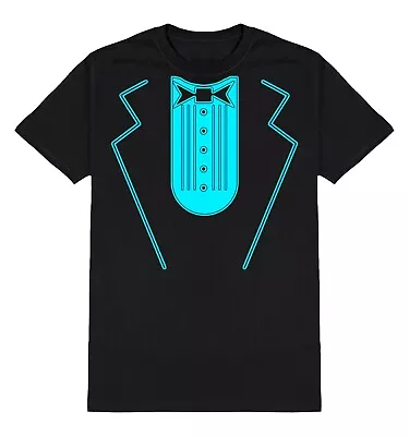 £10.99 • Buy Mens Neon Tuxedo T-Shirt Organic Cotton Suit Fancy Dress Tux Dinner Party Funny