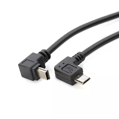 Angle Micro USB Male To Mini USB Male OTG Cable Cord Plug Connector Adapter Jack • $2.49