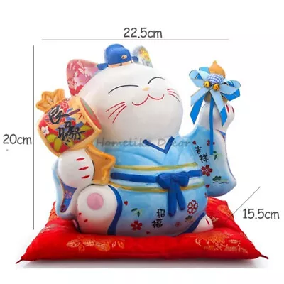 Japanese Ceramic Maneki Neko Lucky Cat Money Box Fortune Cat Feng Shui Crafts • $88.19