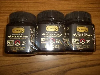 3 Jars Comvita Manuka Honey UMF 5+ MGO 83+ Raw Wild Unpasteurized 8.8 Oz 1/2025 • $34