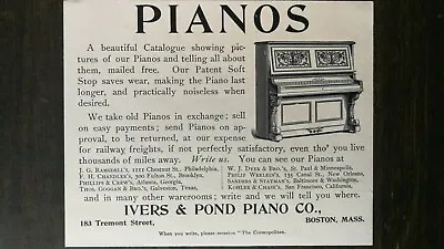 Vintage 1894 Mason & Hamlin Piano & Organ Company Original Ad 721 • $6.99