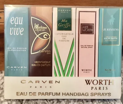 £64.25 • Buy Vintage Perfume Mini Selection Carven Ma Griffe Miss Worth Je Reviens Eau Vive