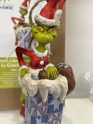$26.92 • Buy Jim Shore Santa Grinch Climbing Into Chimney Christmas Ornament NEW