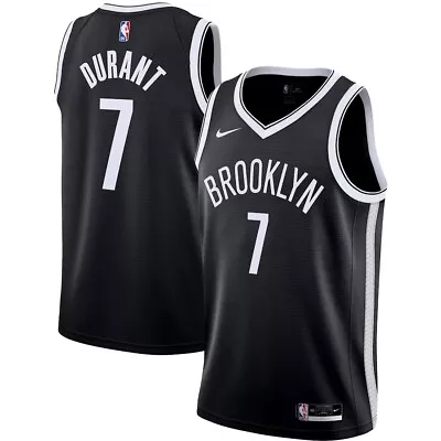 Nike Kevin Durant Brooklyn Nets #7 Black Swingman Dri-Fit Basketball Jersey XL • $51.99