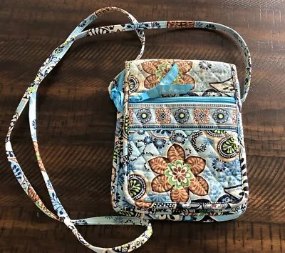 Vera Bradley Mini Hipster Crossbody Messenger Purse Bali Blue Summer 2009 • $9.99