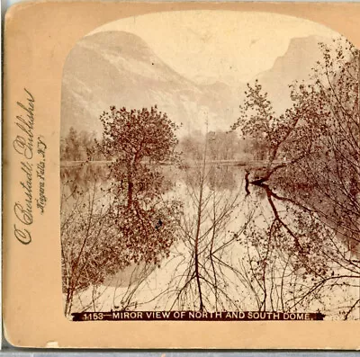 CALIFORNIA Mirror View Of North & South Dome--Bierstadt Stereoview U75 • $5.95