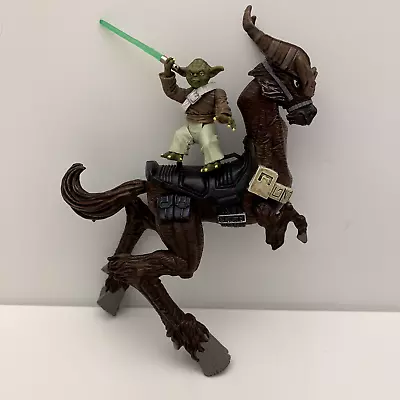 2007 Hasbro 30th Anniv. Star Wars Clone Wars Yoda W/Kybuck Action Figure Loose • $3.75