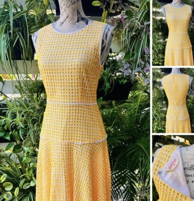 $70 • Buy GORMAN  Petite Tiles  YELLOW COTTON SUN DRESS. Size AU 10