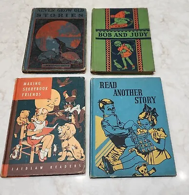 Lot Of 4 Vintage 1920s/30s/50s School Books - Readers/Stories/English HARDCOVERS • $24.99