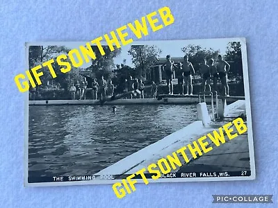 Vintage Snapshot Photo Postcard Handsome Young Men Ready For A Swim In Pool • $25