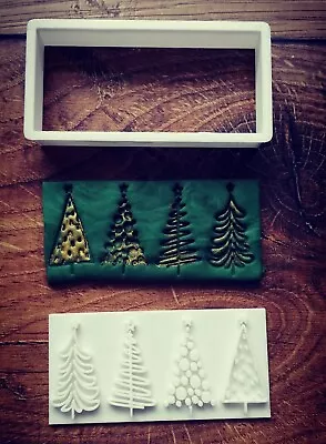 £5 • Buy Rectangle Tree Stamp & Cookie Cutter Set Biscuit Dough Pastry Fondant Xmas