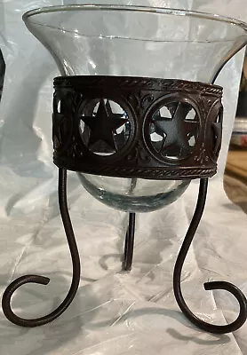 Tea Light Candle Or Floating Candle Holder Glass With Metal Stand • $6