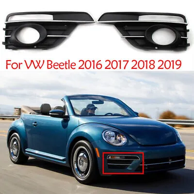 For VW Beetle 2016 2017 2018 2019 Chrome Car Front Bumper Fog Light Grille Cover • $106.47